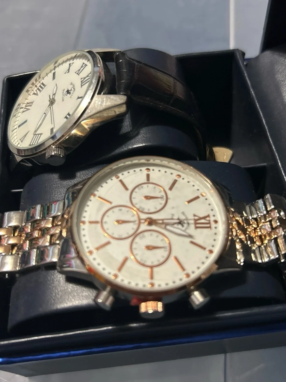Beverly Hills Polo Club Men's Two-Piece Watch Set - Cream Dials